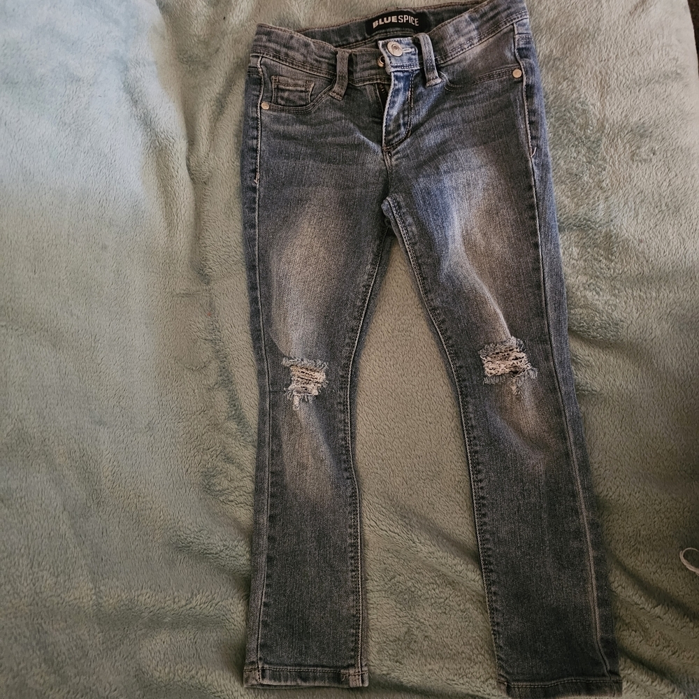 Blue Spice Kid's Distressed Blue Jeans